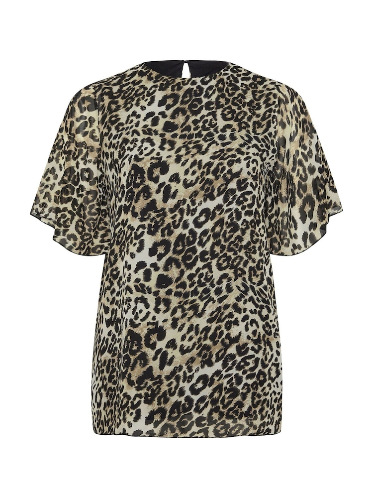 Yours Curve Natural London Flutter Sleeve Blouse - Image 5 of 5