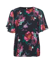 Yours Curve Black London Flutter Sleeve Blouse - Image 5 of 5