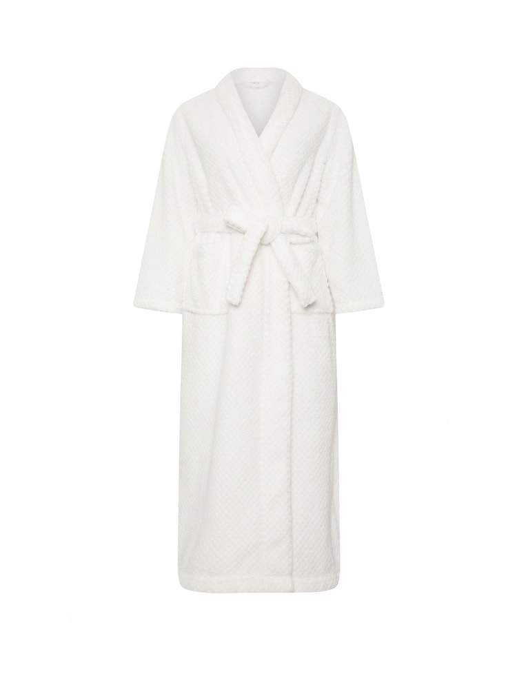 Yours Curve White Waffle Maxi Dressing Gown - Image 5 of 5
