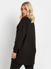 Yours Curve Black Novelty Reindeer Christmas Jumper - Image 3 of 5