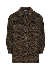 Yours Curve Brown Tiger Print Short Shacket - Image 6 of 6