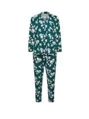 Yours Curve Green Soft Touch Floral Pyjamas Set - Image 5 of 5