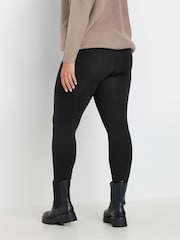 Yours Curve Black Pocket Detail Leggings - Image 3 of 5