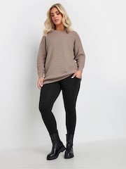 Yours Curve Black Pocket Detail Leggings - Image 4 of 5