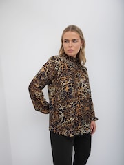 Yours Curve Brown London High Neck Blouse - Image 2 of 6