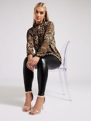 Yours Curve Brown London High Neck Blouse - Image 4 of 6