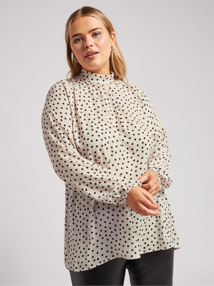 Yours Curve White London High Neck Blouse - Image 1 of 5