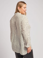 Yours Curve White London High Neck Blouse - Image 3 of 5