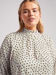 Yours Curve White London High Neck Blouse - Image 4 of 5