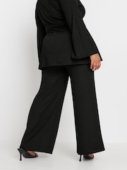 Yours Curve Black Co-Ord Textured Trousers - Image 2 of 4