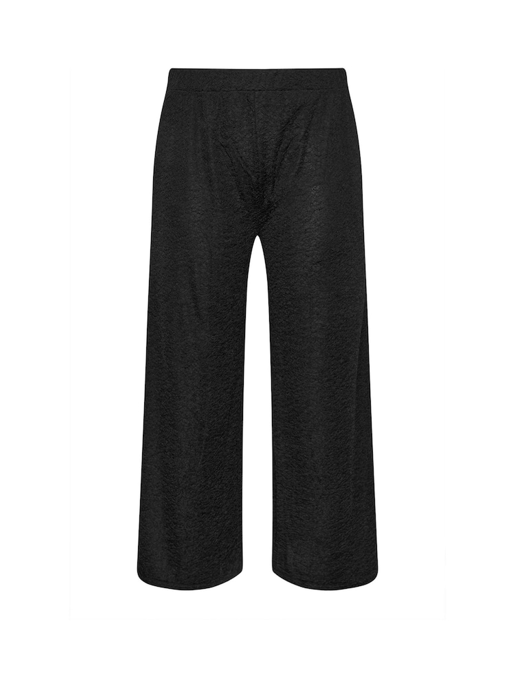 Yours Curve Black Co-Ord Textured Trousers - Image 4 of 4