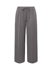 Yours Curve Grey Pull On Seam Front Woven Wide Leg Trousers - Image 5 of 5
