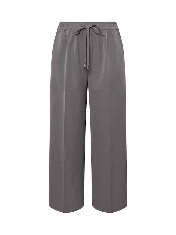 Yours Curve Grey Pull On Seam Front Woven Wide Leg Trousers - Image 5 of 5