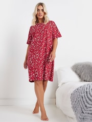 Yours Curve Red Starburst Sleep 100% Cotton Nighties - Image 2 of 5