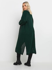 Yours Curve Green Waffle Knit Maxi Cardigan - Image 3 of 5