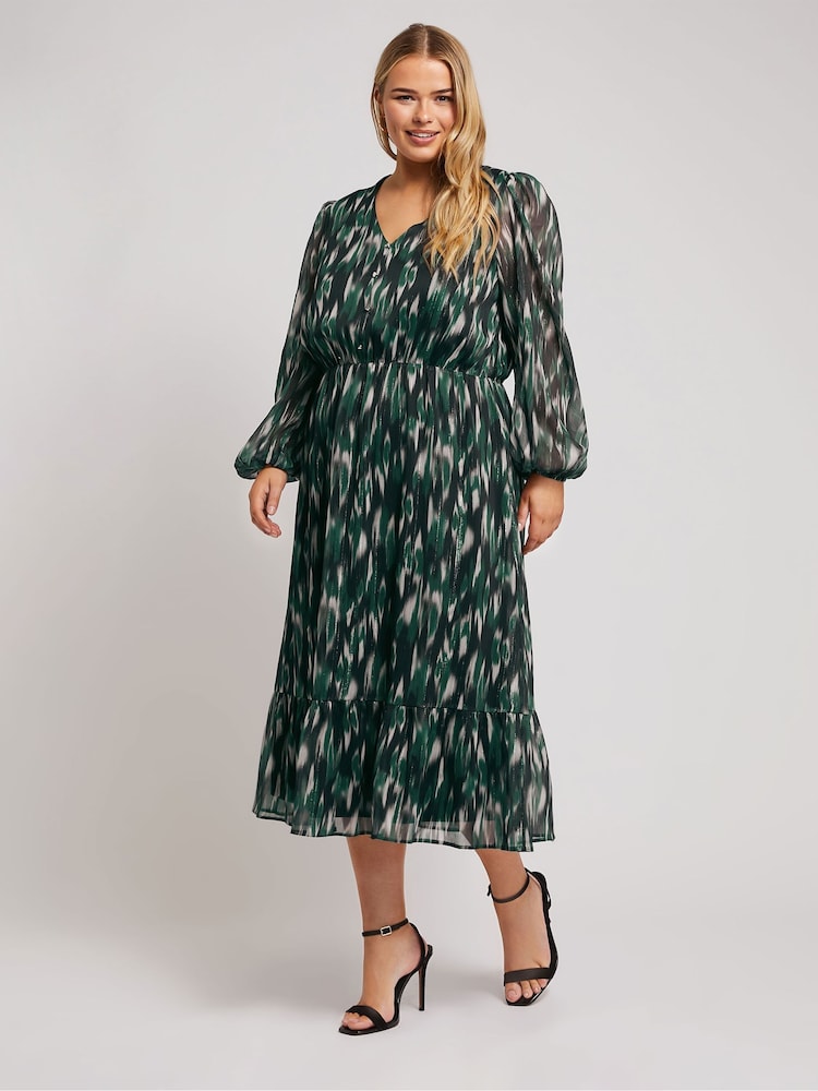 Yours Curve Black London Mark Making Shirt Dress - Image 1 of 5