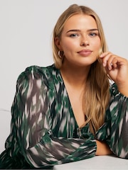 Yours Curve Black London Mark Making Shirt Dress - Image 2 of 5