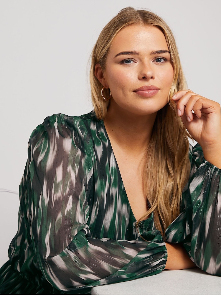 Yours Curve Black London Mark Making Shirt Dress - Image 2 of 5