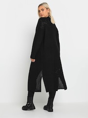 Yours Curve Black Waffle Knit Maxi Cardigan - Image 3 of 5