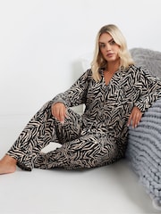 Yours Curve Natural Soft Touch Zebra Pyjamas Set - Image 1 of 5