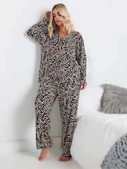 Yours Curve Natural Soft Touch Zebra Pyjamas Set - Image 2 of 5
