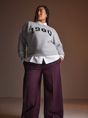 Yours Curve Red Pull On Seam Front Woven Wide Leg Trousers - Image 4 of 5