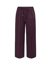 Yours Curve Red Pull On Seam Front Woven Wide Leg Trousers - Image 5 of 5