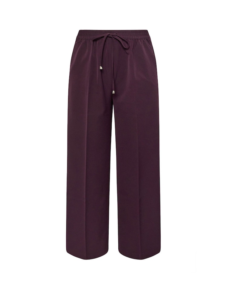 Yours Curve Red Pull On Seam Front Woven Wide Leg Trousers - Image 5 of 5