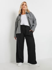 Yours Curve Black Woven Wide Leg Trousers - Image 2 of 5