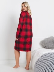Yours Curve Red Soft Touch Star Check Nightshirt - Image 3 of 5