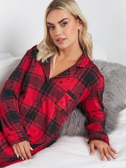 Yours Curve Red Soft Touch Star Check Nightshirt - Image 4 of 5
