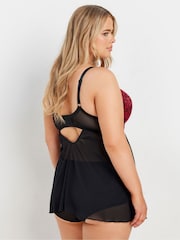 Yours Curve Red Floral Lace Padded Babydoll - Image 3 of 7