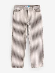 Neutral Stripe Straight Leg 100% Cotton Jeans - Image 7 of 9