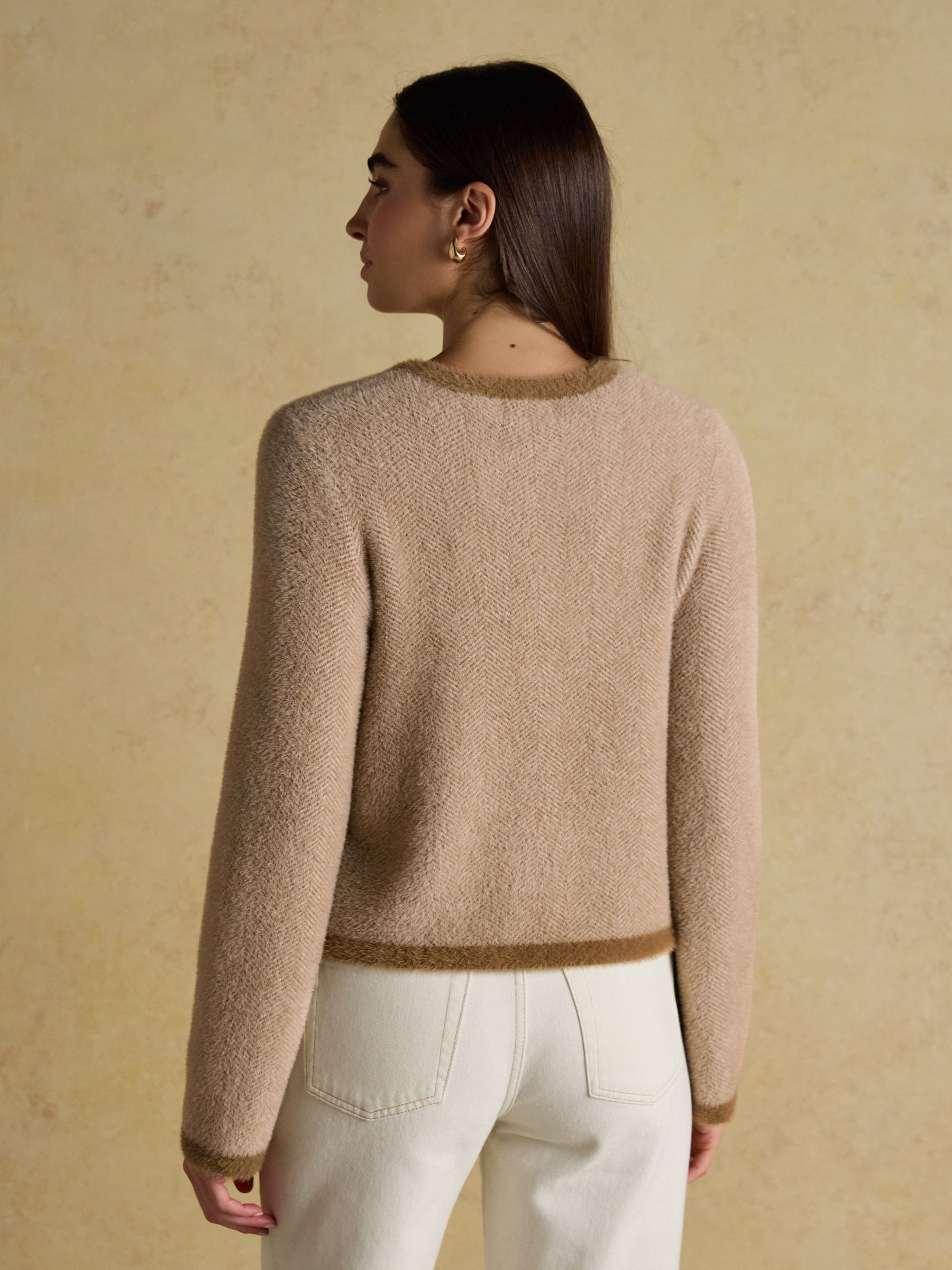Buy Joules Super Soft Georgia Tan & Cream Herringbone Eyelash