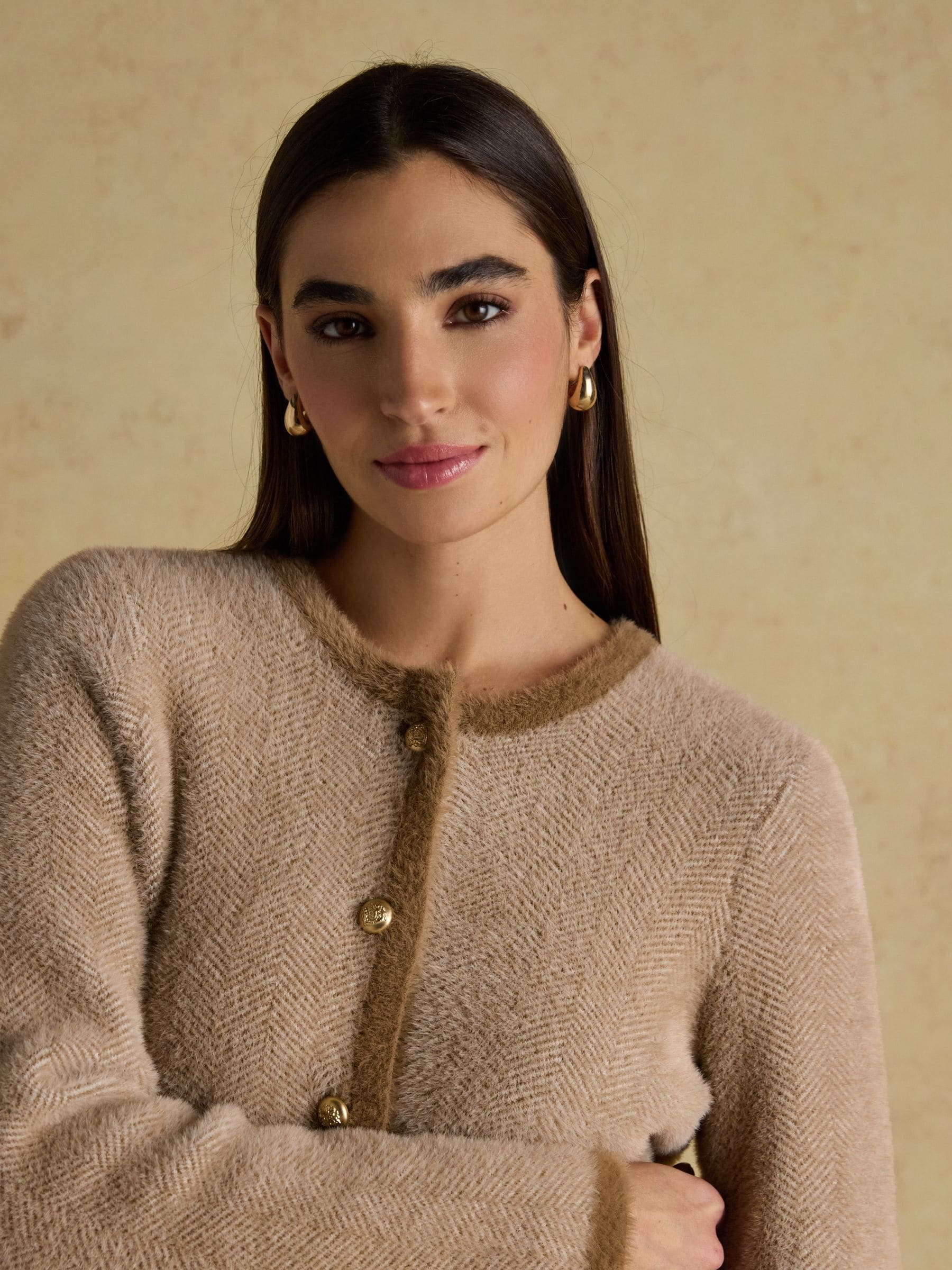 Buy Joules Super Soft Georgia Tan & Cream Herringbone Eyelash