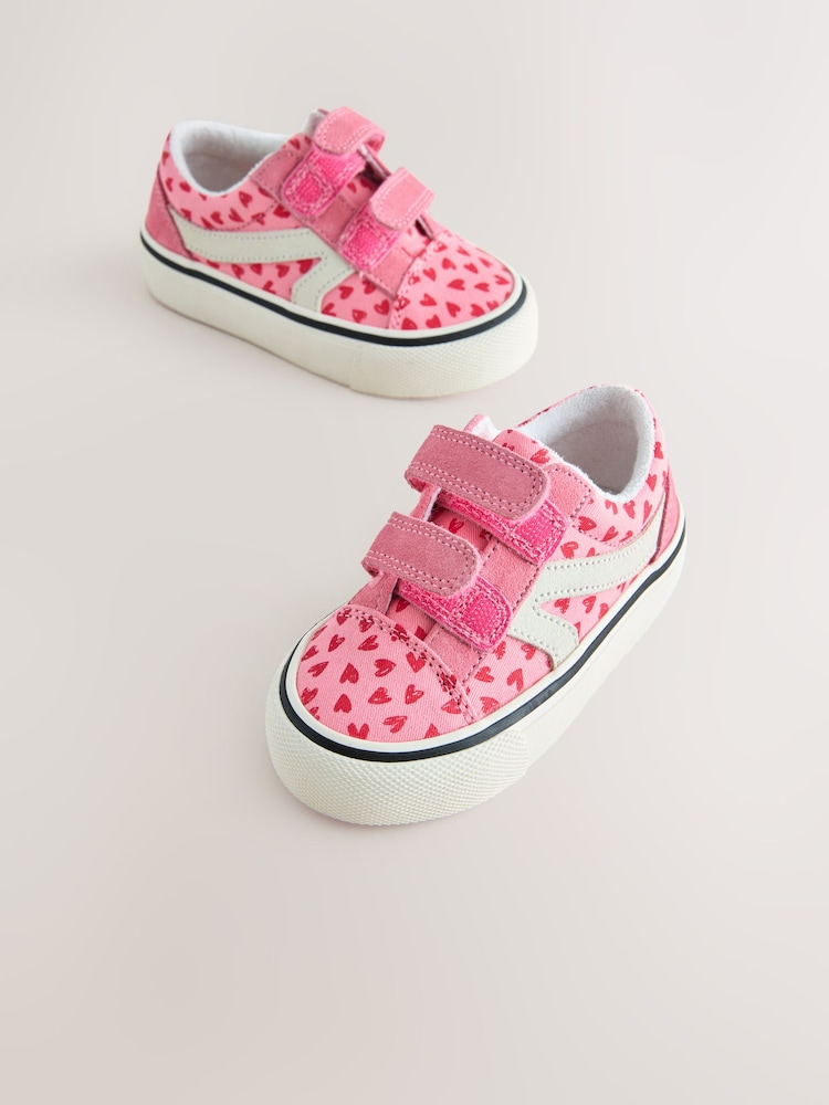 Pink Heart Standard Fit (F) Touch Fastening Trainers - Image 4 of 5