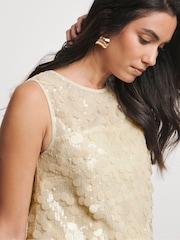 Joanna Hope Cream Sequin Shell Top - Image 4 of 4