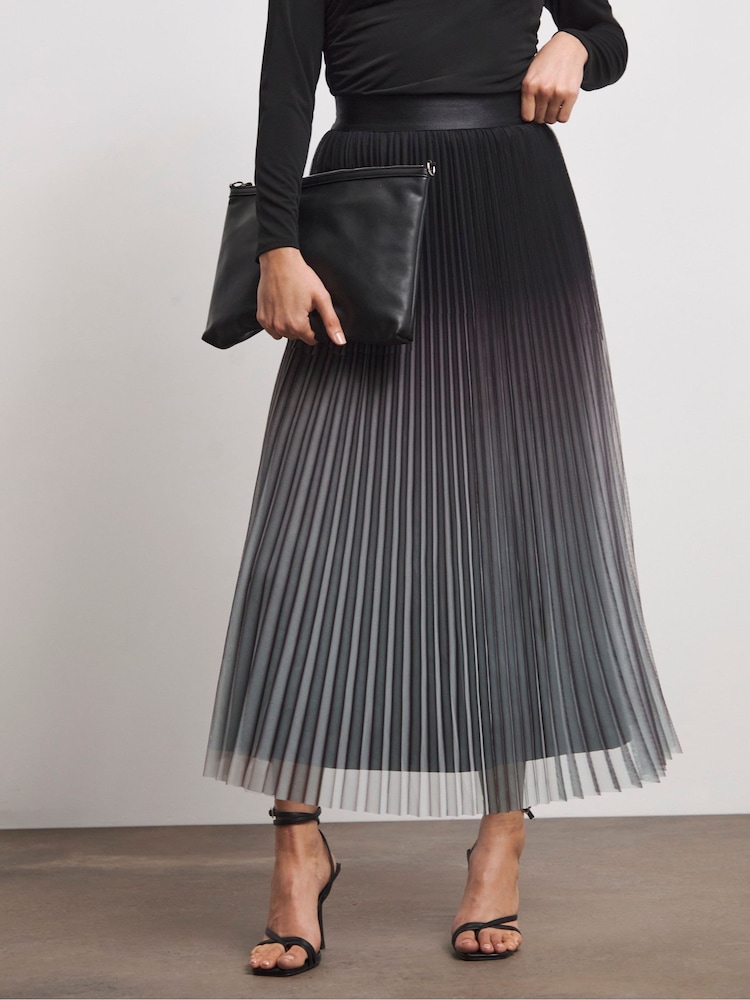 Joanna Hope Blue Mesh Pleated Skirt - Image 1 of 4 Joanna Hope Blue Mesh Pleated Skirt - Image 1 of 4