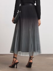 Joanna Hope Blue Mesh Pleated Skirt - Image 3 of 4