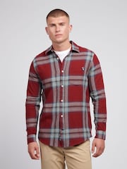 U.S. Polo Assn. Red Mens Ombre Check 100% Cotton Shirt - Image 1 of 9