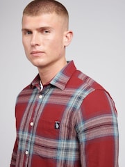 U.S. Polo Assn. Red Mens Ombre Check 100% Cotton Shirt - Image 2 of 9