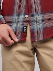 U.S. Polo Assn. Red Mens Ombre Check 100% Cotton Shirt - Image 5 of 9
