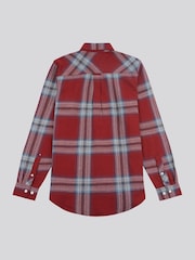 U.S. Polo Assn. Red Mens Ombre Check 100% Cotton Shirt - Image 8 of 9