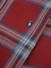 U.S. Polo Assn. Red Mens Ombre Check 100% Cotton Shirt - Image 9 of 9