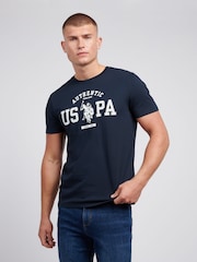 Blau - U.S. Polo Assn. Mens Authentic Graphic 100% Cotton T-Shirt - Bild 1 von 7