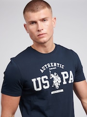 Blau - U.S. Polo Assn. Mens Authentic Graphic 100% Cotton T-Shirt - Bild 2 von 7
