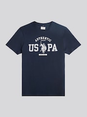 Blau - U.S. Polo Assn. Mens Authentic Graphic 100% Cotton T-Shirt - Bild 5 von 7