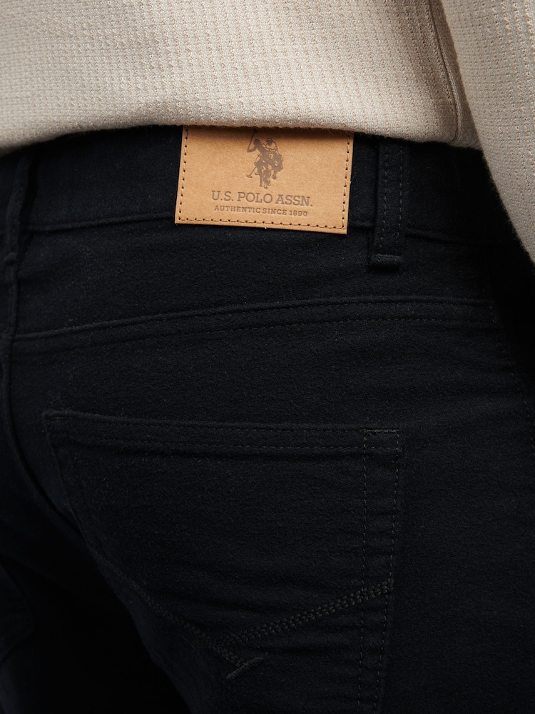 U.S. Polo Assn. Black Mens Moleskin 5 Pocket Trousers - Image 6 of 6