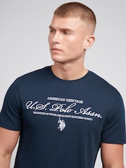 U.S. Polo Assn. Blue Mens 100% Cotton Premium Graphic T-Shirt - Image 2 of 4