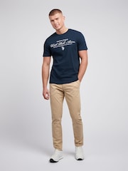 U.S. Polo Assn. Blue Mens 100% Cotton Premium Graphic T-Shirt - Image 3 of 4